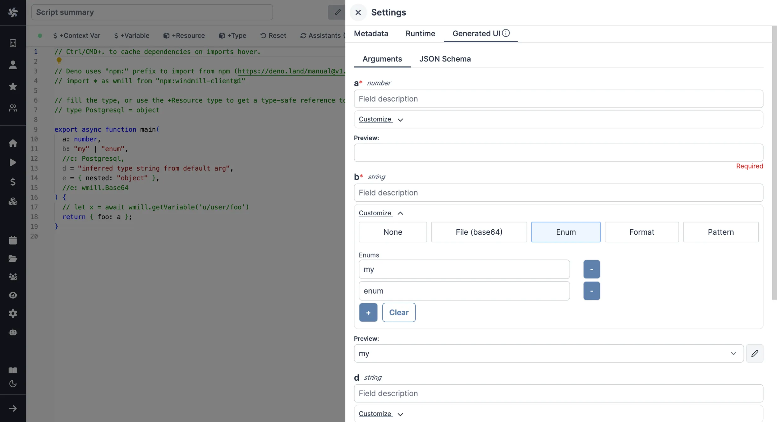 Advanced settings for TypeScript